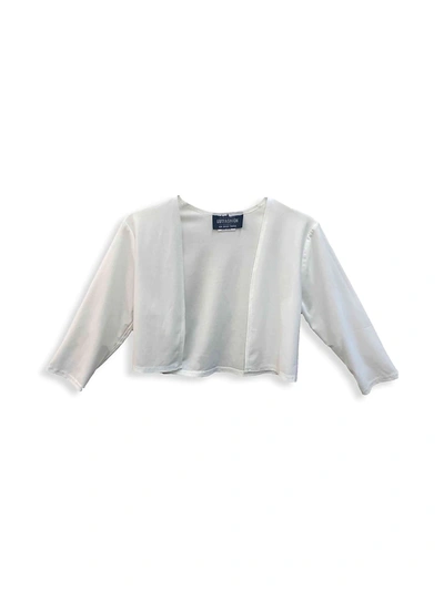 Un Deux Trois Kids' Girl's Cropped Bolero Jacket In Silver