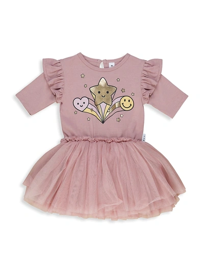 Huxbaby Kids' Little Girl's Be Happy Star Power Ballet Dress In Orchid