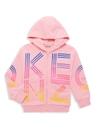 KENZO LITTLE GIRL'S & GIRL'S LOGO ZIP HOODIE,400012829821