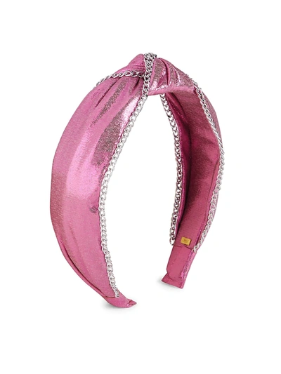 Bari Lynn Chain Knot Headband In Light Pink