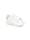 GUCCI BABY GIRL'S LEATHER GG SNEAKERS,0400012892849