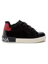 Dolce & Gabbana Portofino Patent Leather Sneakers In Black