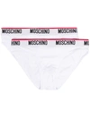 Moschino Logo Waistband Briefs In White
