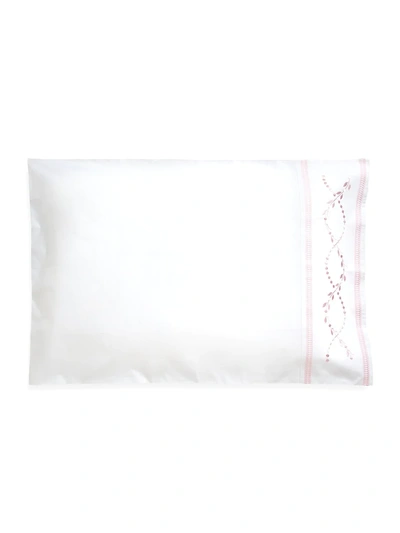 Peter Reed Roman Leaf Embroidered 2-piece Pillowcase Set In White