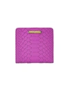 GIGI NEW YORK WOMEN'S MINI PYTHON-EMBOSSED LEATHER BI-FOLD WALLET,0400094013126