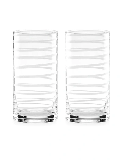 Kate Spade New York Charlotte Street White 2pc Highball Glass Set