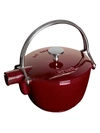 Staub Round Tea Kettle/1 Qt. In Grenadine