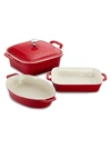 Staub 4-piece Mixed Baking Dish Set In Cherry