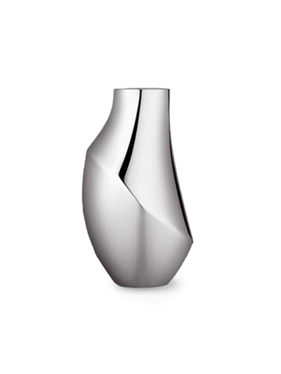 Georg Jensen Stainless Steel Medium Flora Vase In N/a