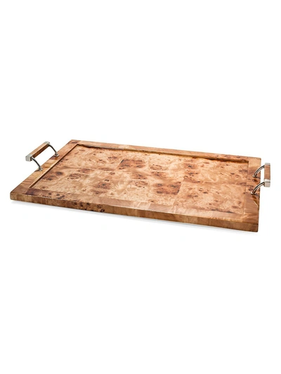 Ladorada Burl Veneer, Wood & German Silver Serving Tray