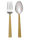 MICHAEL ARAM TWO-PIECE PALM STAINLESS STEEL SERVERS SET,0400097578841