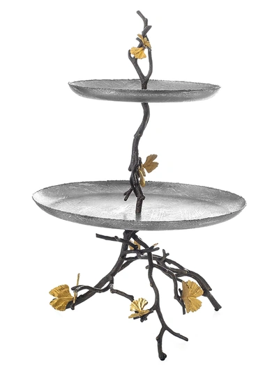 Michael Aram Butterfly Ginkgo 2 Tier Cake Stand In White