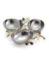 Michael Aram Olive Branch Gold 3 Bowl Server