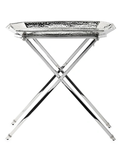 Juliska Graham 2-piece Stainless Steel Bar Tray Stand In Silver Met