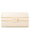 Aerin Crocodile-embossed Leather Jewelry Box In Bisque