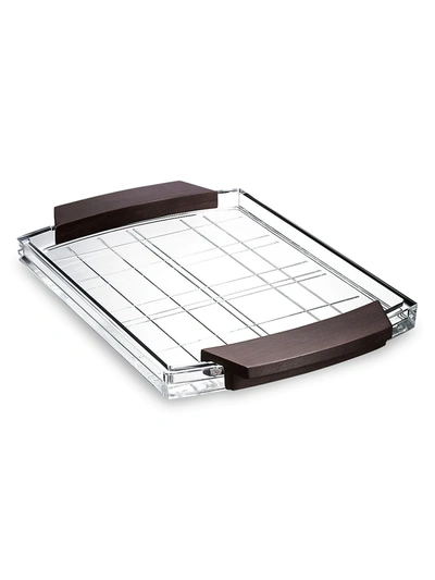 Orrefors Street Acacia Wood & Glass Serving Tray