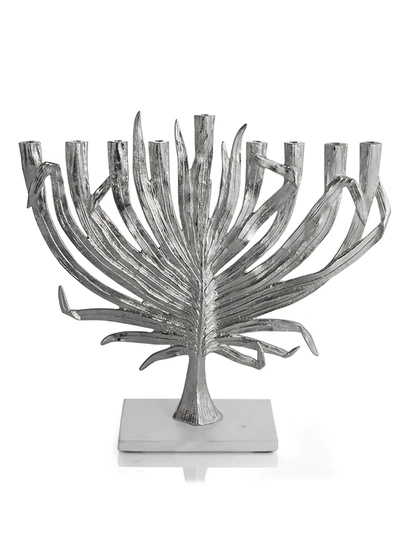Michael Aram Palm Judaica Menorah Nickelplate In Silver