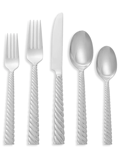 Michael Aram Five-piece Twist Stainless Steel Flatware Set In Silver