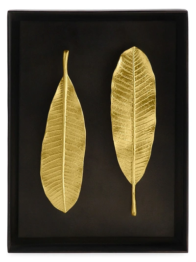 Michael Aram Champa Leaf Shadow Box In Gold