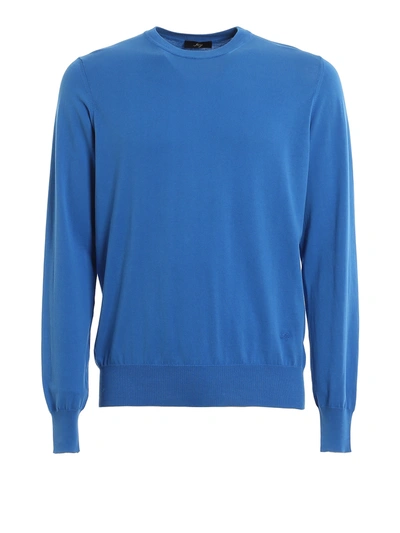 Fay Round Neck Sweatshirt In Celeste