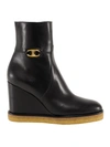 CELINE MANON LEATHER ANKLE BOOTS