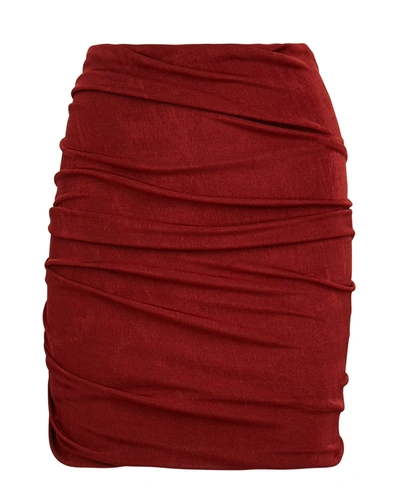 Alix Nyc Cyrus Ruched Mini Skirt In Cayenne