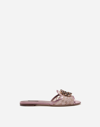 Dolce & Gabbana Rainbow Lace Brooch-detail Sandals In Blush