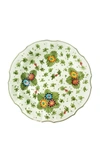 Moda Domus Fiorito By ; Set-of-four Hand-painted Ceramic Dinner Plates In Green