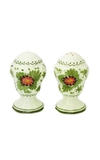 Moda Domus Fiorito By ; Hand-painted Ceramic Salt And Pepper Set In Green