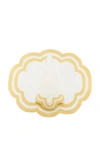 MODA DOMUS SCALLOPED LINEN PLACEMAT AND NAPKIN SET