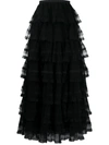 RED VALENTINO TULLE TIERED SKIRT