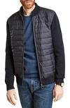Barbour Carn Baffle Front Knit Jacket In Navy