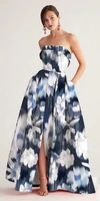 Sachin & Babi Brielle Floral Strapless Gown In Multi