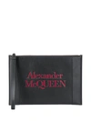 ALEXANDER MCQUEEN LOGO-PRINT ZIP CLUTCH,15574540