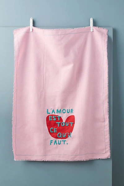 The Adventures Of L'amour Dish Towel In Pink