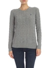 Polo Ralph Lauren Ralph Lauren Gray Wool And Cashmere Cable-knit Sweater In Grigio