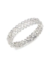 ADRIANA ORSINI RHODIUM-PLATED & CUBIC ZIRCONIA DOUBLE-ROW BANGLE BRACELET,0400096405993