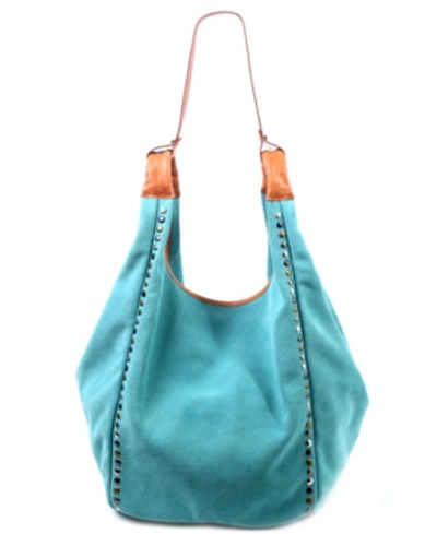 Old Trend Women's Genuine Leather Rose Valley Hobo Bag In Aqua