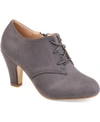 Journee Collection Womens Leona Inside Zip Block Heel Booties In Gray