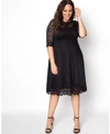 KIYONNA WOMEN'S PLUS SIZE LACEY COCKTAIL DRESS