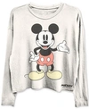 DISNEY CROPPED MICKEY MOUSE LONG SLEEVE GRAPHIC T-SHIRT