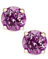 Macy's Birthstone Stud Earrings In 14k Gold Or 14k White Gold In Amethyst
