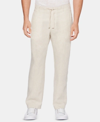 Perry Ellis Men's Regular-fit Linen Drawstring Pants In Natural Linen