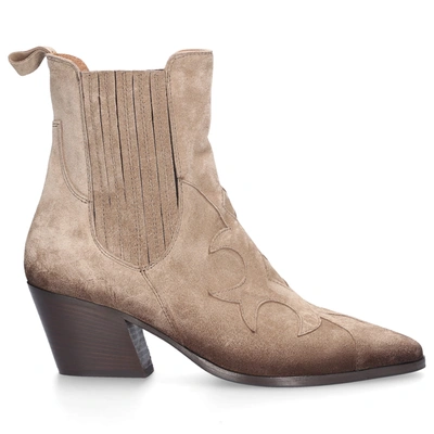 Elia Maurizi Ankle Boots Fox Suede Beige