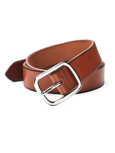 Shinola Men's Beveled-edge Leather Belt In Bourbon