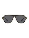 Versace Medusa Charm 56mm Square Sunglasses In Black
