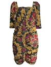 KOBI HALPERIN WOMEN'S LEANDRA RUCHED FLORAL SILK DRESS,0400011030072