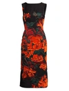 OSCAR DE LA RENTA WOMEN'S TRUFTED ROSE FITTED SHEATH DRESS,0400011089073