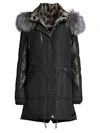 NICOLE BENISTI WOMEN'S CHELSEA RABBIT & FOX FUR DOWN PARKA COAT,0400011137083