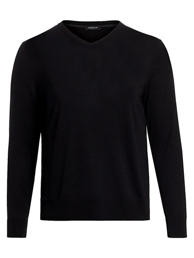 Lafayette 148 Women's Fine Gauge Wool V-neck Sweater In Black